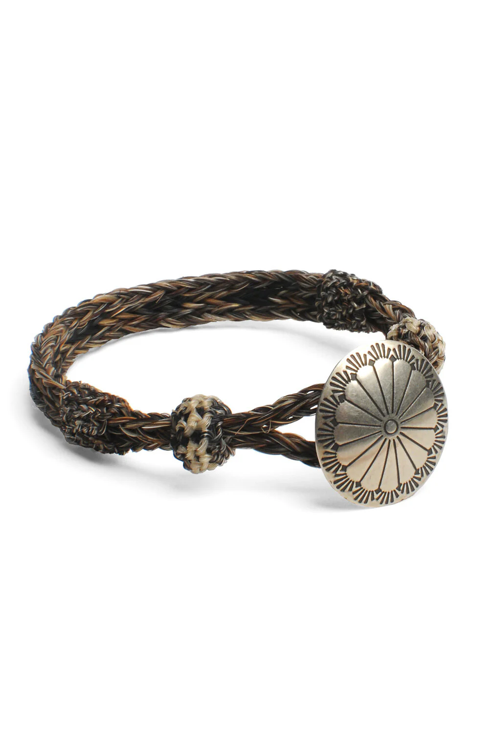 Concho Bracelet - #01-104 NAT/BLK X NAT w/ Concho 104
