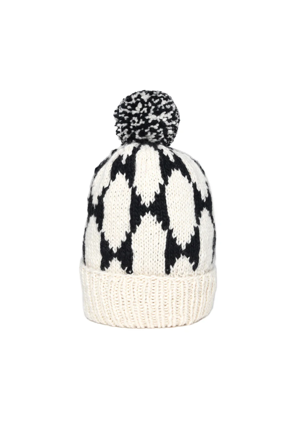 Double Cuff Cap Butterfly Wing - Ivory x Black