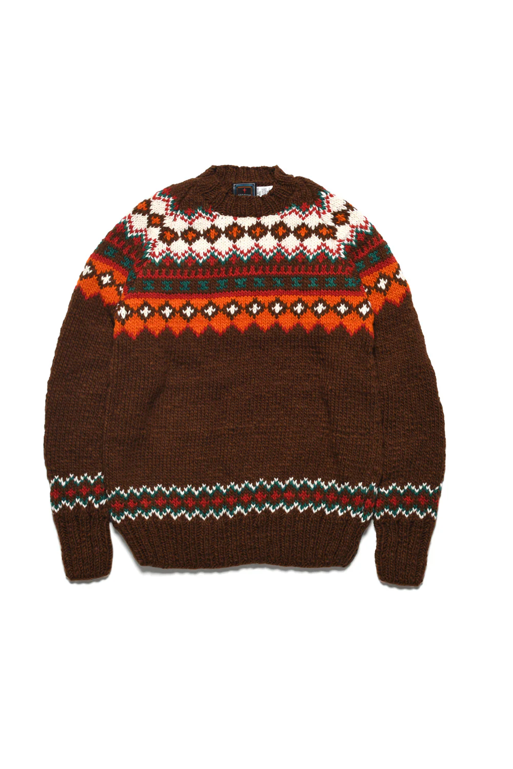 Fair Isle #3 Pullover - Brown
