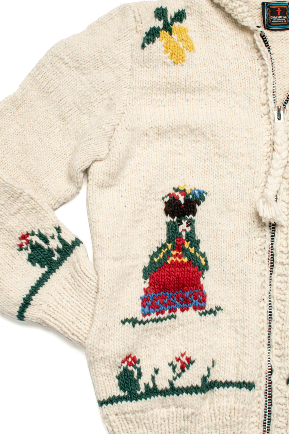 Souvenir Paisaje Zipper Cardigan - Ivory - Image 4